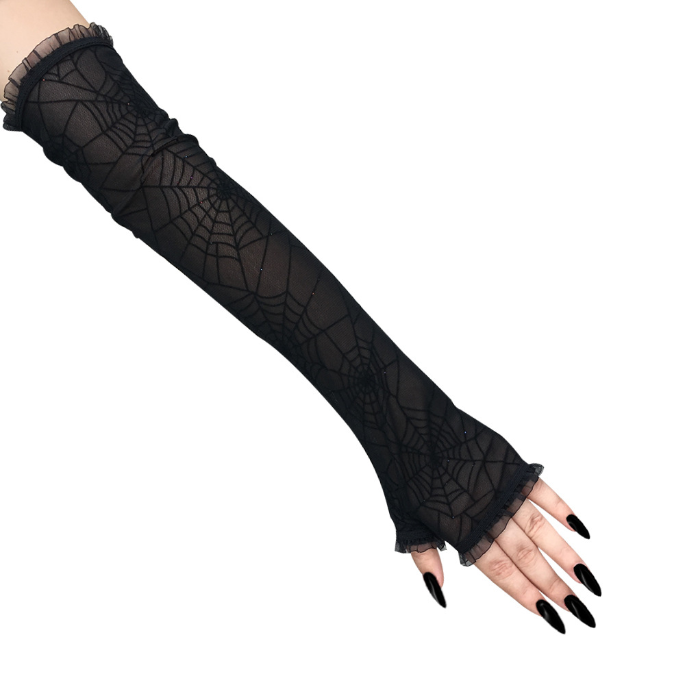 Spider Web Pattern Women'S Simple Style Spider Web Gloves