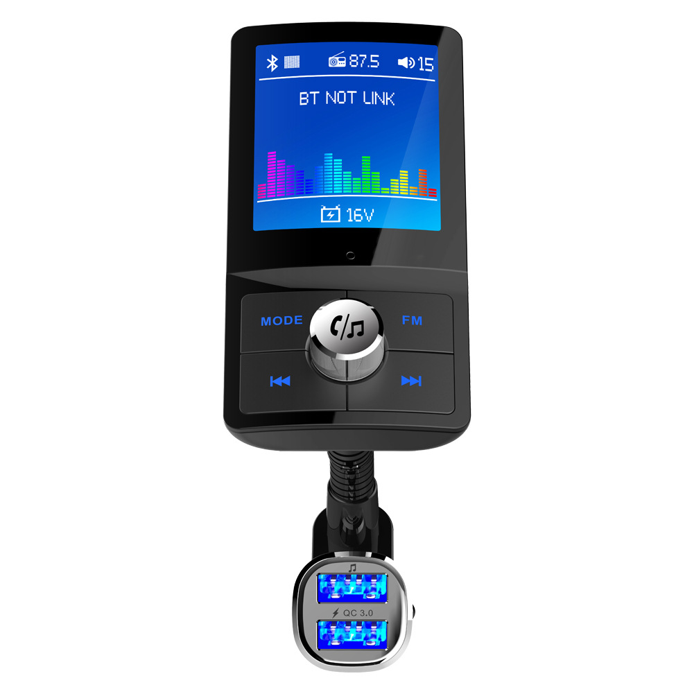 BC43 Color Screen Car Bluetooth MP3 Support QC3.0 USB Multi-language Card MP3 Hands-free Phone