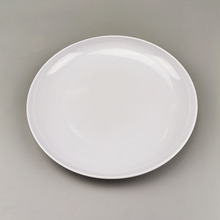 MELAMINE WARE外贸9寸盘子仿瓷密胺餐具白色浅盘月光盘餐盘厂家