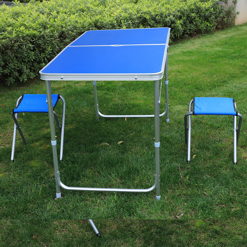 Factory direct supply stall folding table and chair set outdoor moisture-proof convenient mobile barbecue picnic table office leisure table