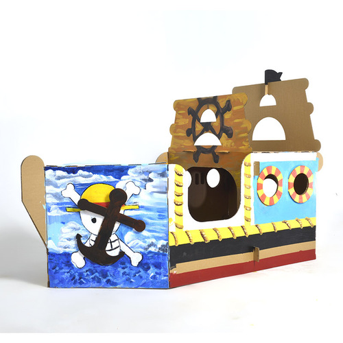 Submarine model toy corrugated cardboard box shell box DIY handmade large size painting children's toy kindergarten