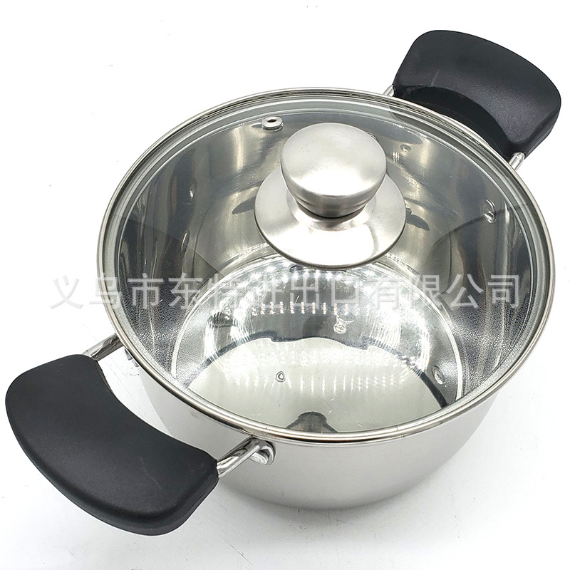 Factory direct sales of 4-piece sets of stainless steel soup POTS, 18-24cm sets, for export. Household multi-purpose soup POTS and gift POTS detail image 5