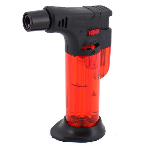 Qiaoling 001 transparent plastic welding gun inflatable windproof lighter home moxibustion lighter lock fire