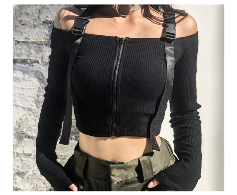 Black and green crop top styles