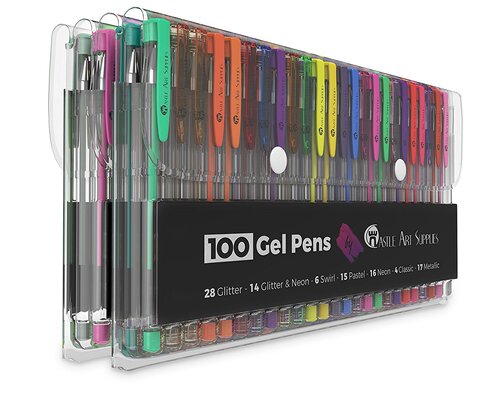 Cross-border new factory direct selling creative drawing student adult 100 color gel pen watercolor pen brush