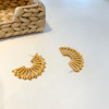 Wooden long woven earrings, European style