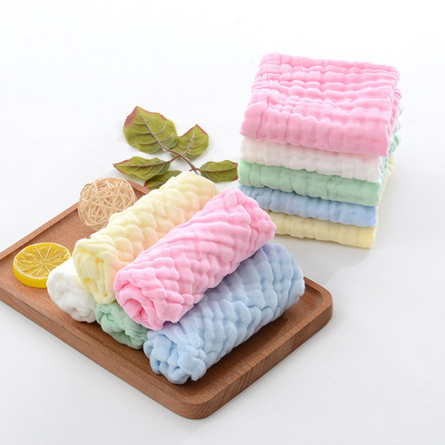 Six-layer gauze seersucker square towel baby small towel baby saliva towel baby supplies supermarket supply wholesale