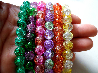 Stall Scenic spot Night market Selling Source of goods 10mm Handmade beaded crystal Bracelet