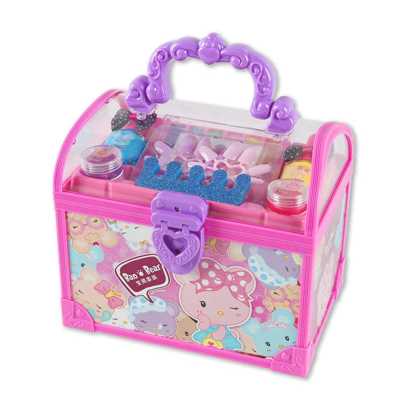 Manufacturer's Self-Operated Baby Bear Family Washable Children's Makeup Handbag Toy Girl Simulation Cosmetics Toy