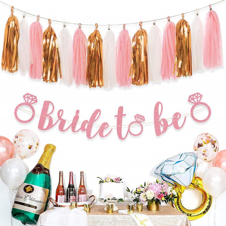 Glittery Letters BRIDE TO BE B