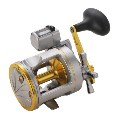 Comay Dragon Luxury gold color digital display High-capacity Boat Fishing Drum fish Drum Wheel Reels Fishing reels