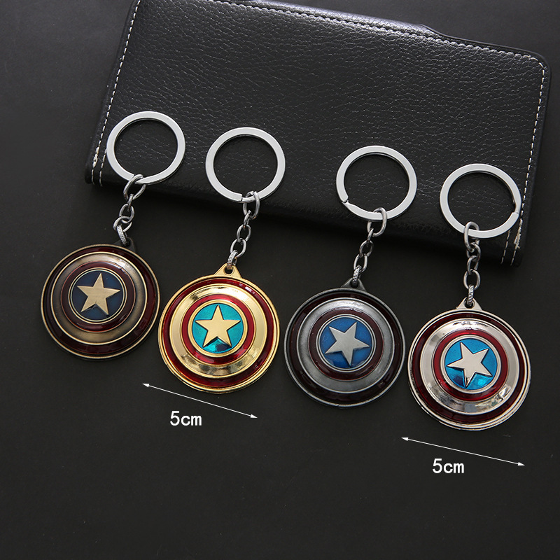 Factory wholesale Captain America shield zinc alloy car key chain creative small gift key ring pendant ornaments Factory wholesale Captain America shield zinc alloy car key chain creative small gift key ring pendant ornaments