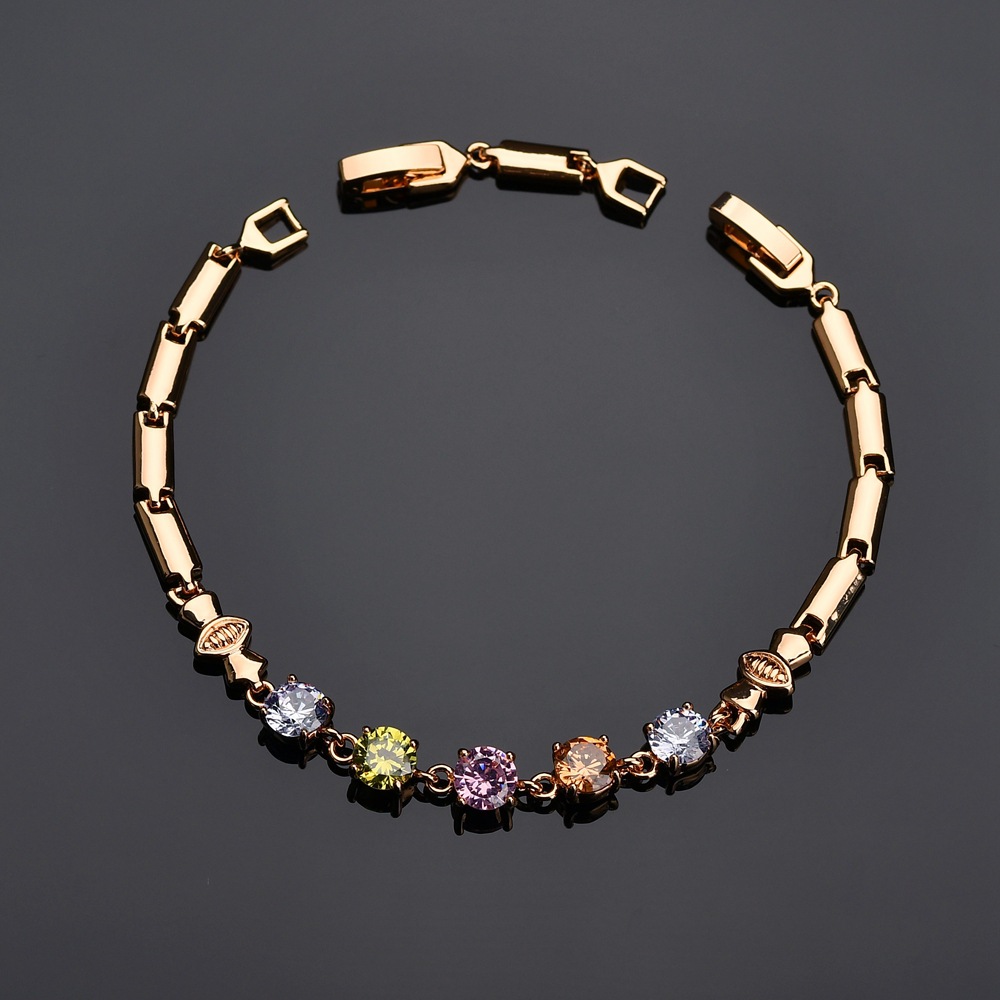 Glam Geometric Copper Inlay Zircon Bracelets display picture 2