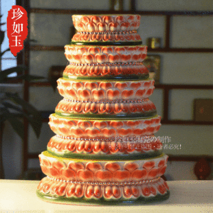 Zhenru Jade Ceramic Guanyin Base Heighten Bodhisattva Ceramic Sitting God of Wealth Buddha Tall Lotus Buddha Foot Holder Buddha Statues Holder