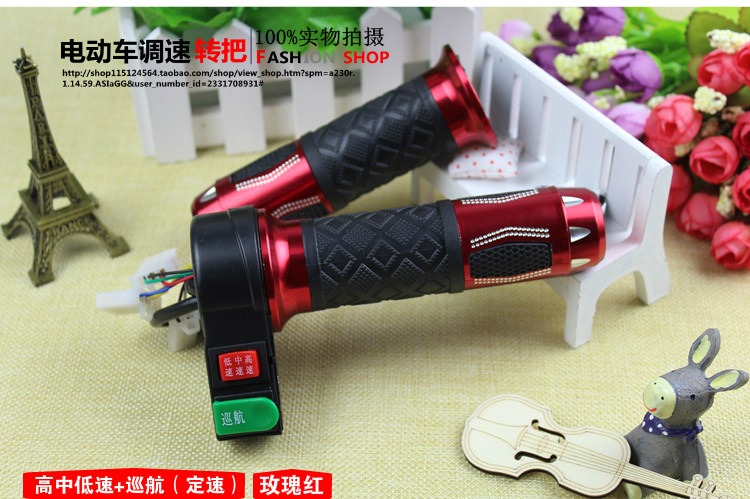 Anti-Slip Handlebars for Electric Vehicles, Speed Control Handlebars for Battery-Powered Vehicles, Universal Speed Controller for Tricycles, Cruise Control, Reverse Throttle Handle