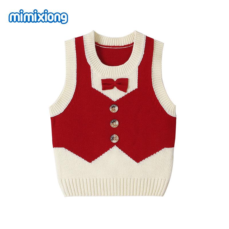秋冬儿童新款毛衣 男童针织背心