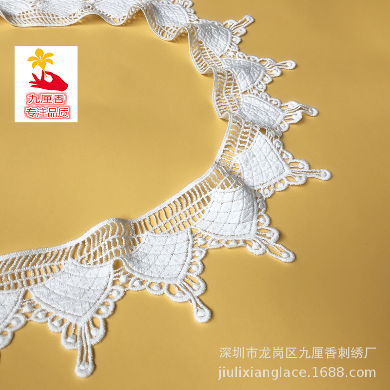 纯棉 水溶 条花 刺绣 材料 DIY童装女装 婚纱配饰宽8厘米4122211