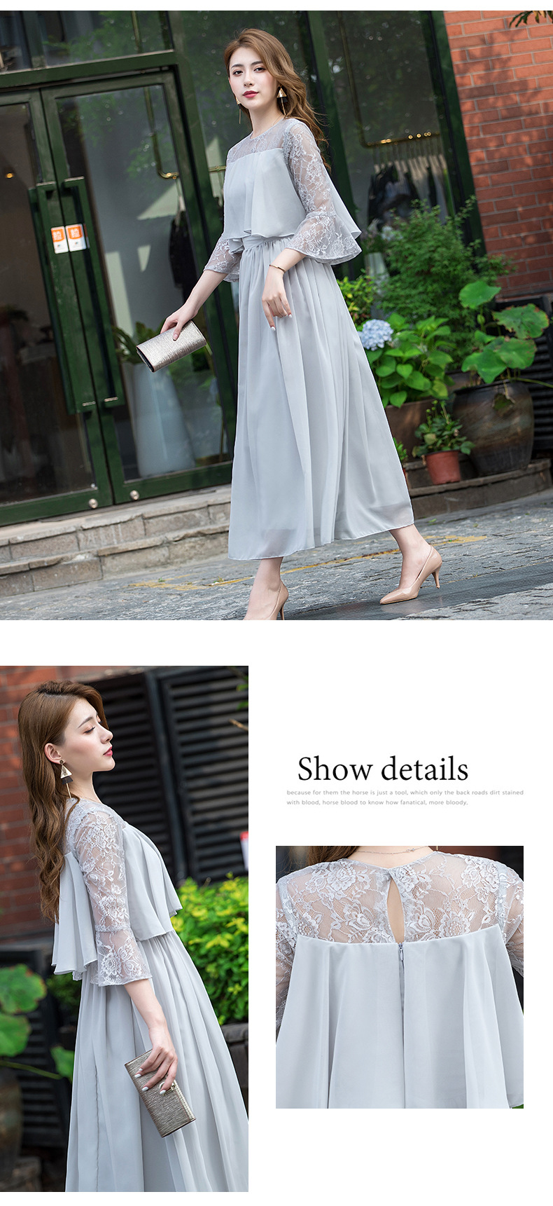 Evening dress long new Korean style banquet dress slimming AliExpress party host dress_senzul.com