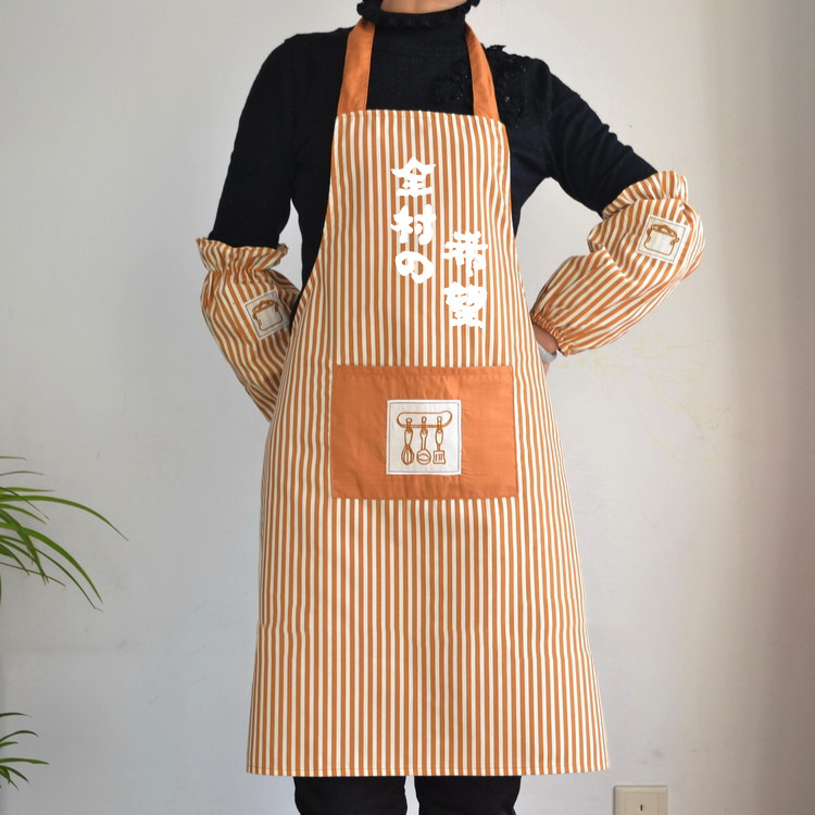 Delantal de impresión de logotipo personalizado cocina del hogar anti-fouling y a prueba de aceite ropa de trabajo personalizada con oversleeves moda femenina hombres