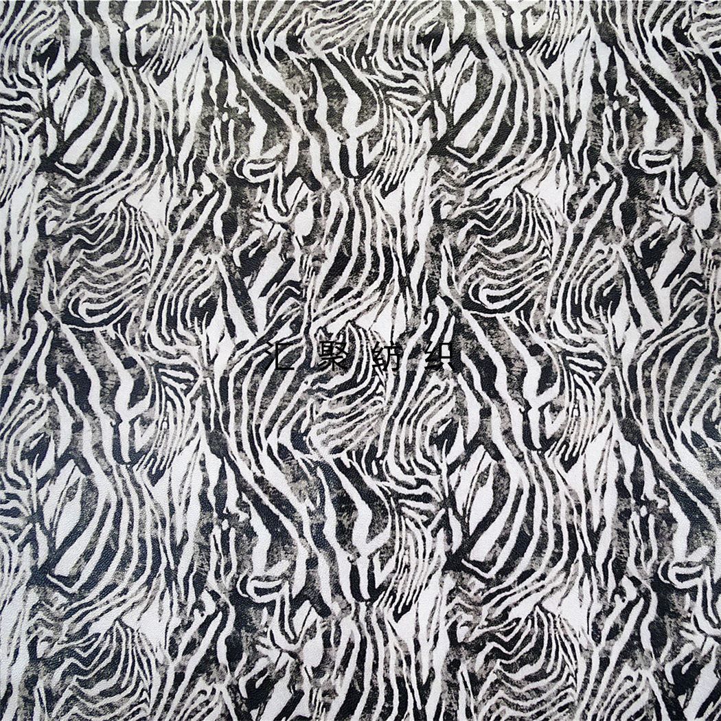 皮革数码印花 满版动物纹路 人造革印花 皮革弱溶剂印花 黑白花型