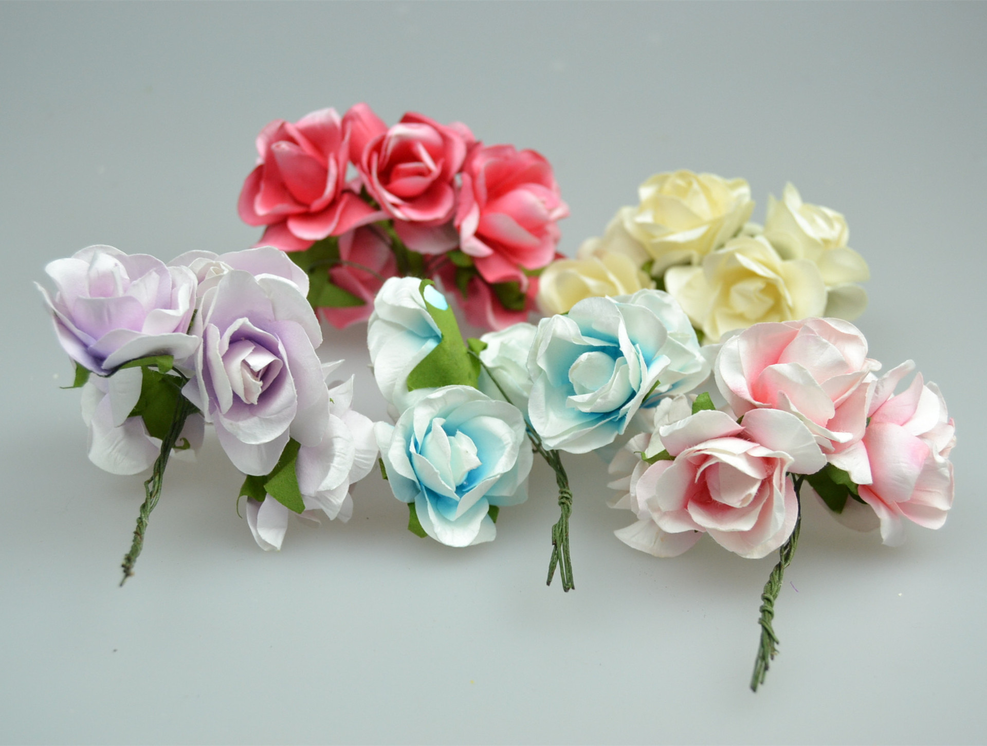 Factory wholesale small paper flower handmade DIY flower ring…