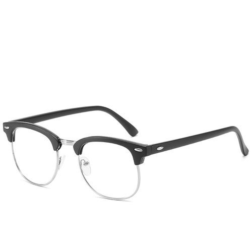 Anti-radiation blue light ultraviolet flat mirror glasses frame half frame retro rice nail myopia glasses frame trend