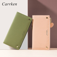 跨境新款CarrKen女士錢包長款韓版時尚平紋愛心拉鏈零錢包手拿包