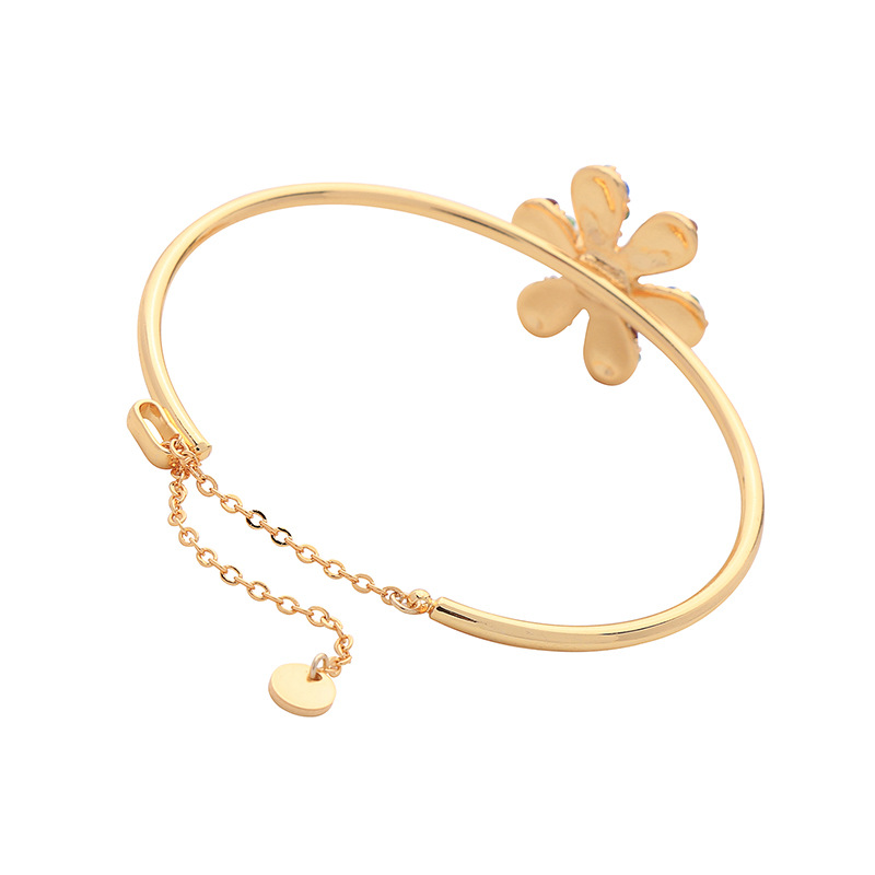 Creative Diamant Coloré Petite Fleur Ouvert Réglable Bracelet Femelle Japonais Et Coréen Style Doux Fille Ins Style Accessoires Ms006 display picture 9