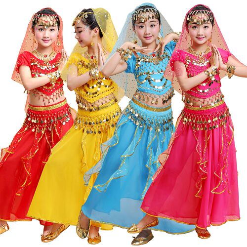 Children's skirt ethnic dance performance costumes girls Indian dance costumes belly dance suits dance costumes