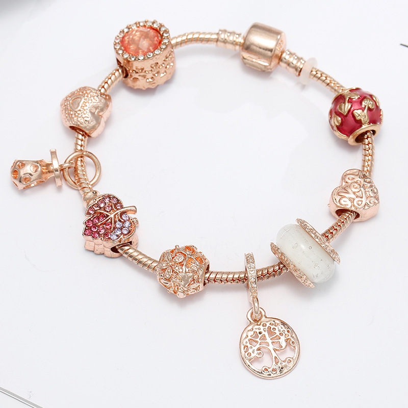 1 Piece Simple Style Heart Shape Flower Copper Plating Zircon Women's Bracelets display picture 6