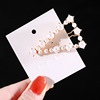 Hairgrip from pearl, square triangle, hairpins, simple and elegant design, internet celebrity