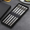 Square non-slip chopsticks stainless steel with laser, anti-scald