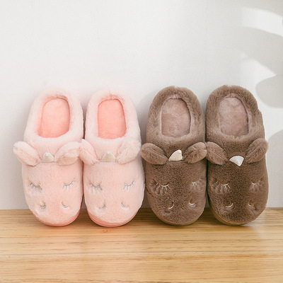 new pattern lovely Cartoon unicorn Cotton mop Home Furnishing children Cotton slippers Autumn and winter indoor non-slip Plush Cotton-padded shoes