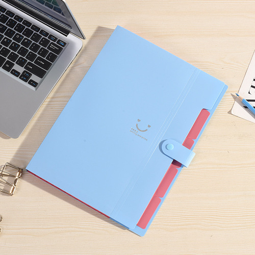 Candy-colored folder multi-layer insert 5-into A4 folder file bag accordion bag test paper file storage bag
