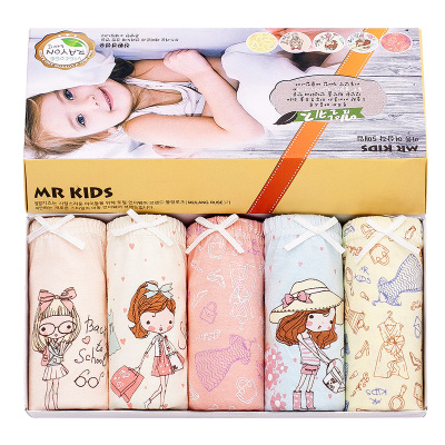 new pattern the republic of korea girl girl children Briefs Five box-packed Underwear Children baby shorts On behalf of