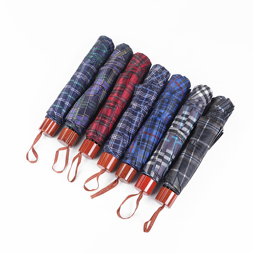 Umbrella 10k75cm enlarged reinforced lattice umbrella lightweight three-fold umbrella factory direct sales custom wholesale folding umbrella