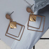 Fashionable metal long earrings, universal pendant, Korean style, simple and elegant design, internet celebrity