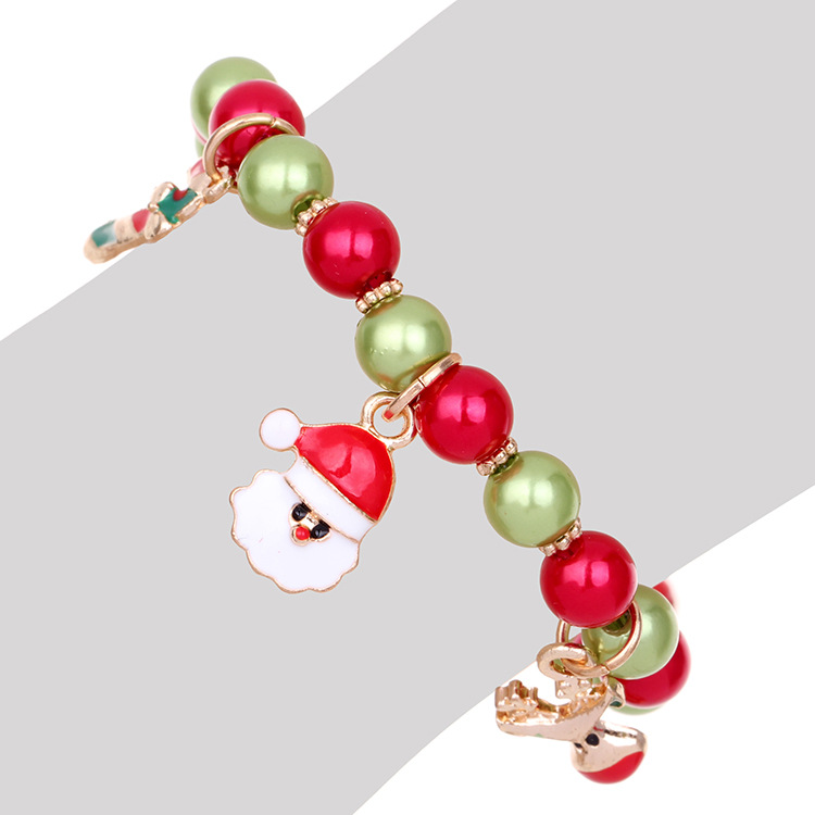 Fashion Santa Claus Deer Alloy Beaded Plating Women's Bracelets 1 Piece display picture 1