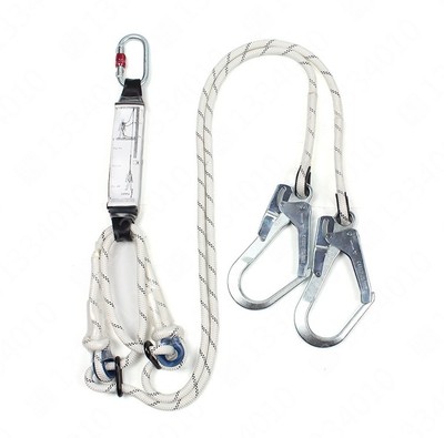 代尔塔504218双大钩可调开口45mm减震绳高空作业缓冲带安全绳钢制|ru