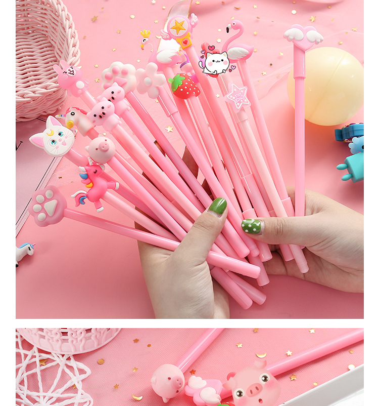 Creative Cartoon Student Stationery Plastic 10 Pcs Barrel Ball Pen Set display picture 3