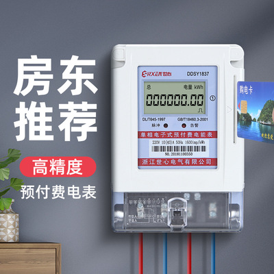 家用电表220v单相电子式电度表智能出租房液晶插卡电表预付费ic卡|ms