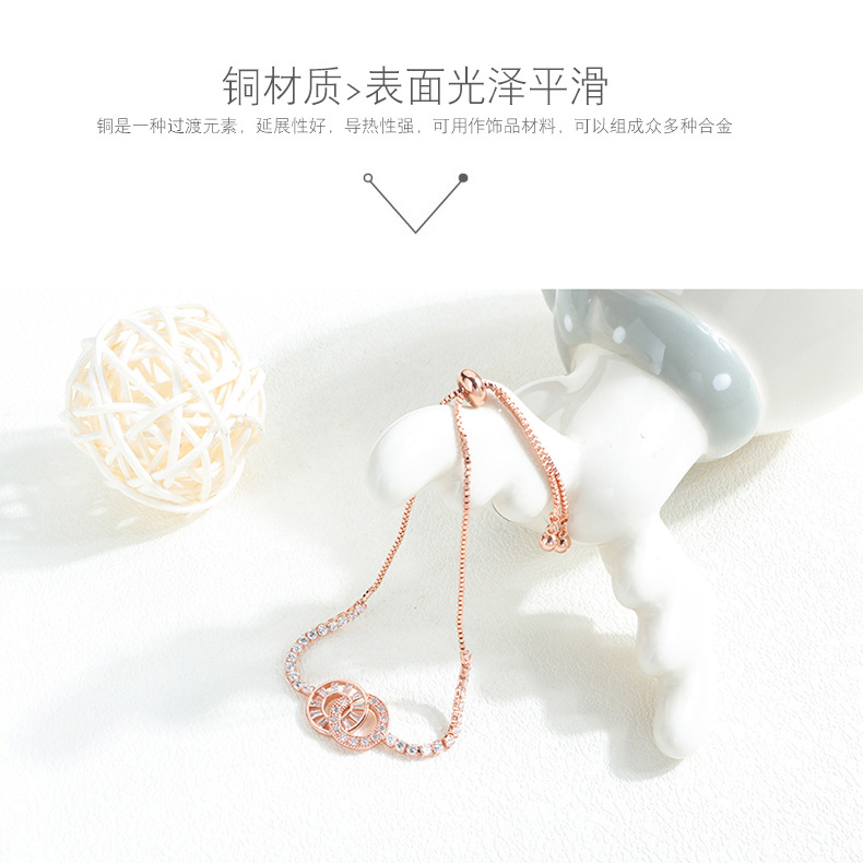 Fashion Diamond Circle Button-shaped Bracelet display picture 3