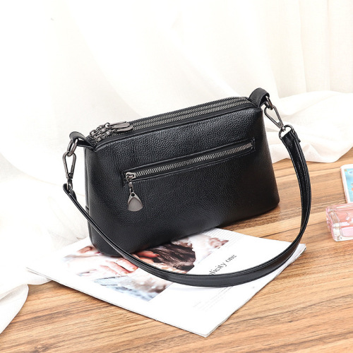 Small bag for women  spring and summer fashionable three-layer soft leather mother bag Korean style simple casual shoulder crossbody bag on behalf of