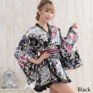 Floral yukata kimono dress for women girls Maid costume COSPLAY costume house dance and wind oiran costume improved kimono