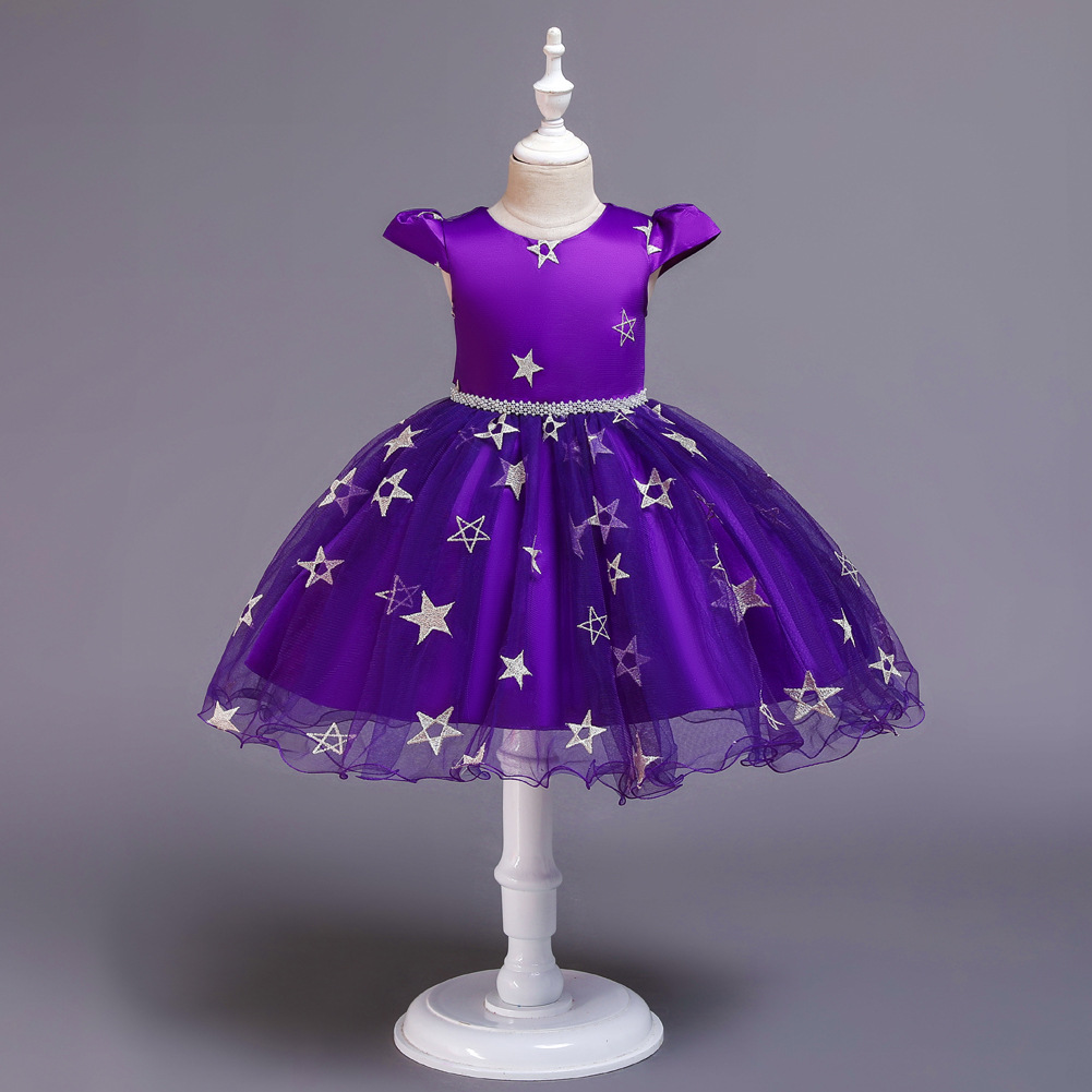 Nuevo Vestido Para Niños Niñas Princesa Pettiskirt Niña De Las Flores Halloween Navidad Bruja Estrella Disfraz display picture 1