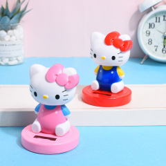 Best-selling solar energy figurine car ornaments cartoon cat car accessories gifts children's toys one piece shipment 