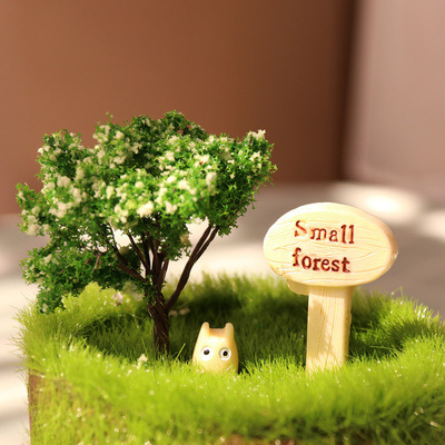 Moss Micro Landscape Ornament Forest Sign Pointer Figurine DIY Assembly Toy Shelf Accent