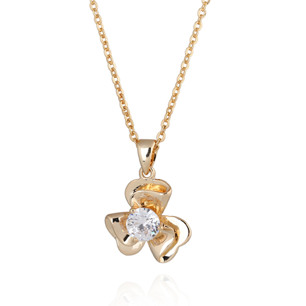 Brand copper necklace with zircon