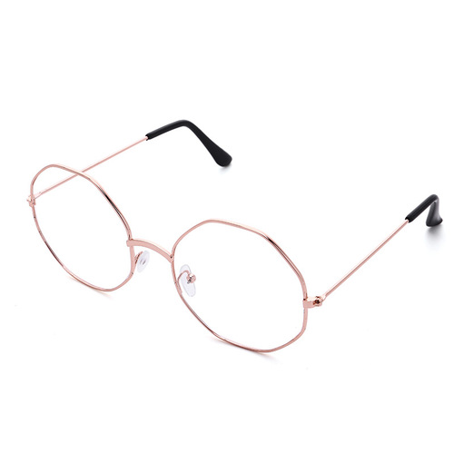 Flat glasses new Korean style trendy metal glasses frame literary retro personality octagonal polygon flat glasses