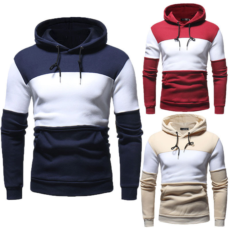 Men's Clothing Spring and Autumn New Men's Clothing Splicing Contrast Color Sweatshirt_maomaolike.com